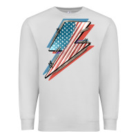 Dove Grey American flag lightning bolt 4th of july Premium Sweatshirt - FaDigitalArtStudio