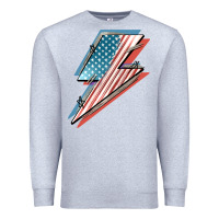Heather Grey American flag lightning bolt 4th of july Premium Sweatshirt - FaDigitalArtStudio