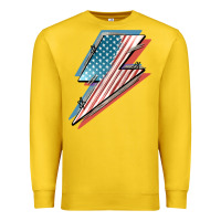 Lemon American flag lightning bolt 4th of july Premium Sweatshirt - FaDigitalArtStudio