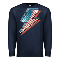 Navy American flag lightning bolt 4th of july Premium Sweatshirt - FaDigitalArtStudio