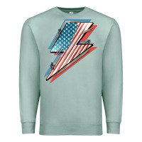 Seafoam American flag lightning bolt 4th of july Premium Sweatshirt - FaDigitalArtStudio