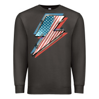 Smoke American flag lightning bolt 4th of july Premium Sweatshirt - FaDigitalArtStudio