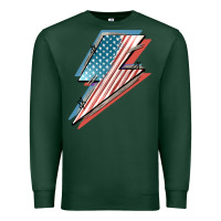 Sports Green American flag lightning bolt 4th of july Premium Sweatshirt - FaDigitalArtStudio
