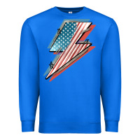True Royal American flag lightning bolt 4th of july Premium Sweatshirt - FaDigitalArtStudio