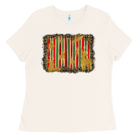 Bone christmas reindeers leopard background Ladies Tee - BarkalooDesign