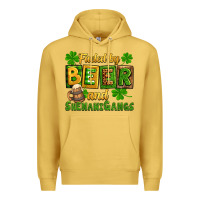 Antique Gold St. Patrick's Fueled by beer and shenanigangs Premium Hoodie - OliviaCreatesArt