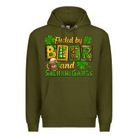 Army Green St. Patrick's Fueled by beer and shenanigangs Premium Hoodie - OliviaCreatesArt