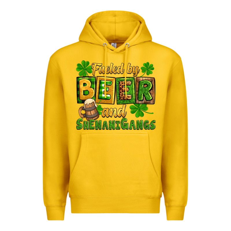 St. Patrick's Fueled By Beer And Shenanigangs Premium Hoodie by OliviaCreatesArt | Teevron