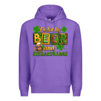 Purple St. Patrick's Fueled by beer and shenanigangs Premium Hoodie - OliviaCreatesArt