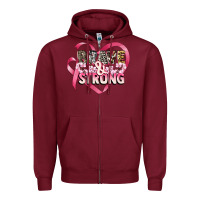 Burgundy brave and strong cancer awareness Zipper Hoodie - CowGirlArtShop