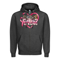 Charcoal Heather brave and strong cancer awareness Zipper Hoodie - CowGirlArtShop