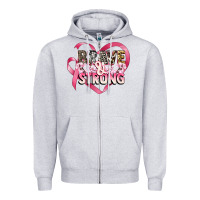 Heather Grey brave and strong cancer awareness Zipper Hoodie - CowGirlArtShop