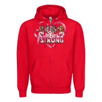 Red brave and strong cancer awareness Zipper Hoodie - CowGirlArtShop