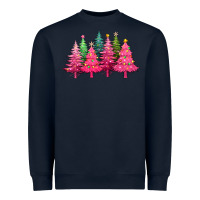 Navy christmas tress with lights Heavyweight Sweatshirt - texasbilliewilder
