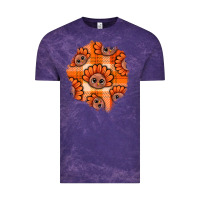 Cloud Purple Thanksgiving Turkey With Tartan Patch Vintage Tee - BundleAndBundleShop