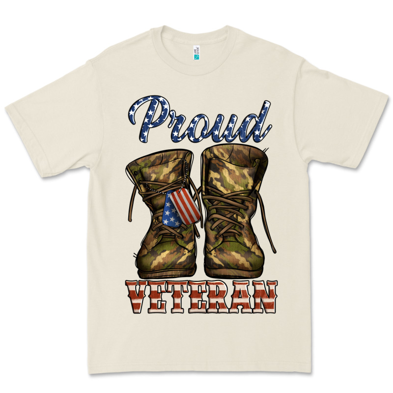 Proud Veteran Camo Shoes Premium Tee by Jasminsmagicworld | Teevron