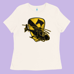 1st Cavalry Division Chopper Helicopter Air Cav Ladies Tee Designed By Jasminsmagicworld