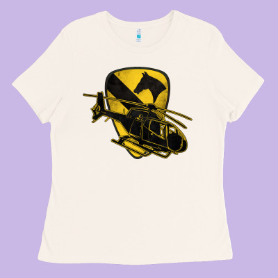 1st Cavalry Division Chopper Helicopter Air Cav Ladies Tee Designed By Jasminsmagicworld