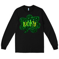 Black Lucky Shamrock St Patricks Day Long Sleeve Tee - Bettercallsaul