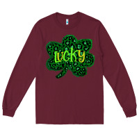Burgundy Lucky Shamrock St Patricks Day Long Sleeve Tee - Bettercallsaul