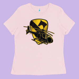 1st Cavalry Division Chopper Helicopter Air Cav Ladies Tee Designed By Jasminsmagicworld