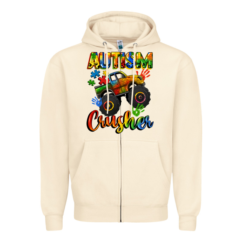 Autism Crusher Zipper Hoodie by CowGirlArtShop | Teevron