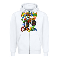 White autism crusher Zipper Hoodie - CowGirlArtShop
