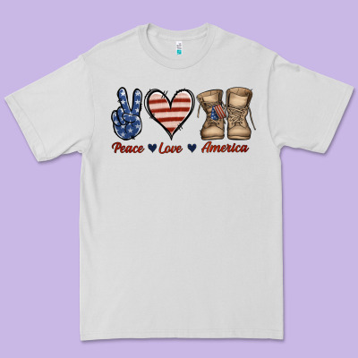 Peace Love America Premium Tee Designed By Jasminsmagicworld