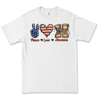 White Peace Love America Premium Tee - Jasminsmagicworld