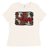 Bone Christmas red plaid background Ladies Tee - BarkalooDesign