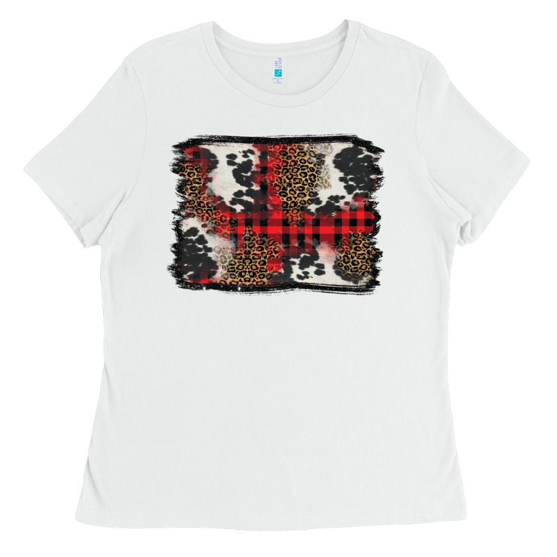 Christmas Red Plaid Background Ladies Tee by BarkalooDesign | Teevron
