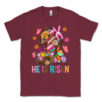 Burgundy He Is Risen Easter Classic Tee - BundleAndBundleShop