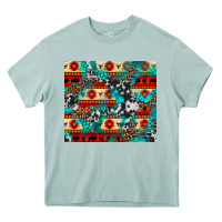 Arona aztec leopard cowhide turquoise Heavy Core Tee - BarkalooDesign