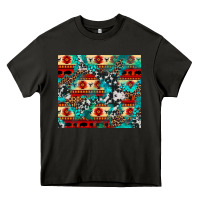 Asphalt aztec leopard cowhide turquoise Heavy Core Tee - BarkalooDesign