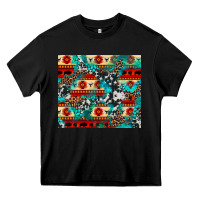 Black aztec leopard cowhide turquoise Heavy Core Tee - BarkalooDesign