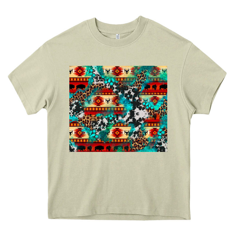 Aztec Leopard Cowhide Turquoise Heavy Core Tee by BarkalooDesign | Teevron
