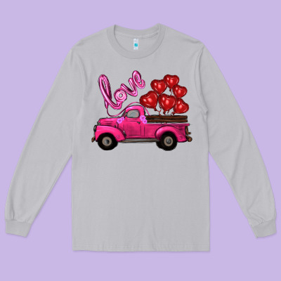Valentine's Day Turck With Balloons Long Sleeve Tee Designed By Ranaportraitstore