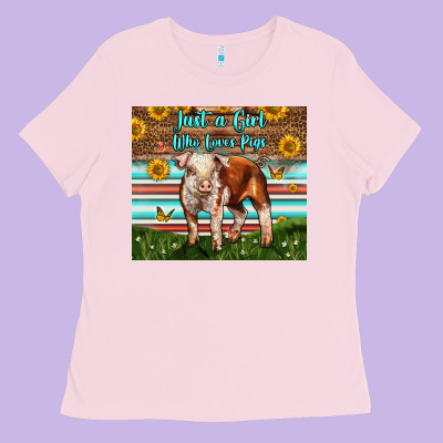 Just A Girl Who Loves Pig Ladies Tee Designed By Lillyallendesigns