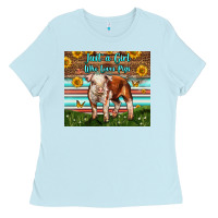 Baby Blue Just A Girl Who Loves Pig Ladies Tee - LillyAllenDesigns