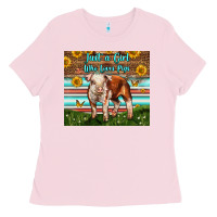 Bubblegum Pink Just A Girl Who Loves Pig Ladies Tee - LillyAllenDesigns