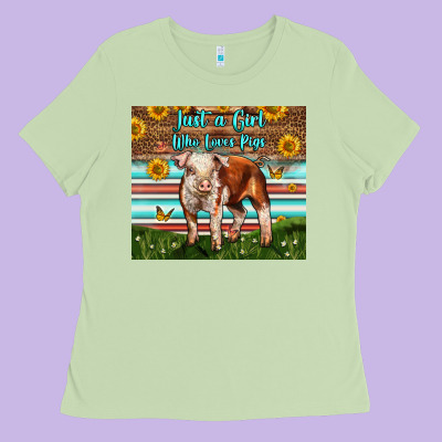 Just A Girl Who Loves Pig Ladies Tee Designed By Lillyallendesigns