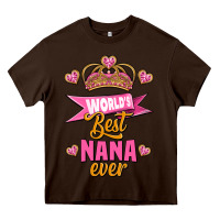 Chocolate Brown world's best nana ever Heavy Core Tee - Jasminsmagicworld