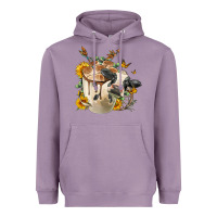 Lavender Black And White Cow Coffee cup Heavyweight Hoodie - FaDigitalArtStudio