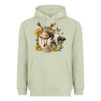 Matcha Black And White Cow Coffee cup Heavyweight Hoodie - FaDigitalArtStudio