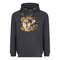 Smoke Black And White Cow Coffee cup Heavyweight Hoodie - FaDigitalArtStudio