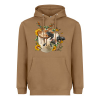 Toasted Coconut Black And White Cow Coffee cup Heavyweight Hoodie - FaDigitalArtStudio