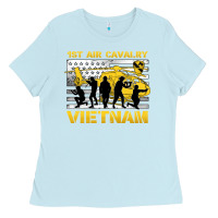 Baby Blue 1st air cavalry vietnam veteran Ladies Tee - Jasminsmagicworld