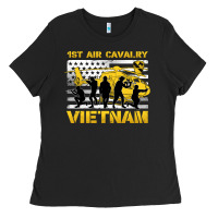 Black 1st air cavalry vietnam veteran Ladies Tee - Jasminsmagicworld