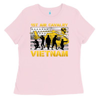 Bubblegum Pink 1st air cavalry vietnam veteran Ladies Tee - Jasminsmagicworld