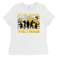 White 1st air cavalry vietnam veteran Ladies Tee - Jasminsmagicworld